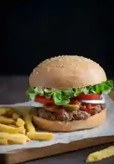 Clasic Burguer Papas Fritas Caseras