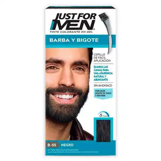 Just For Men Tinte Para Barba y Bigote Color Negro