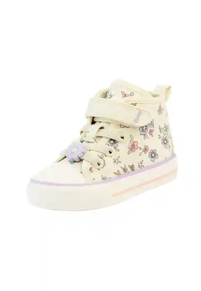 Zapatillas Urbana Caña Velcro Elástico Niña Crudo Talla 19 837