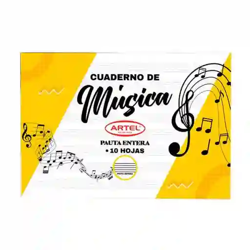 Artel Cuaderno Pauta Música 10 Hojas