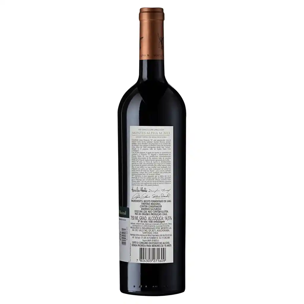 Montes Alpha Vino Tinto Chileno M 