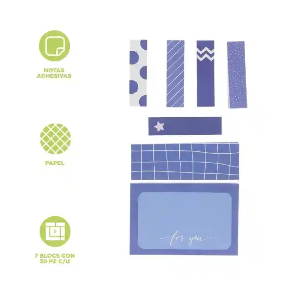 Set Nota Adhesiva Blue Miniso