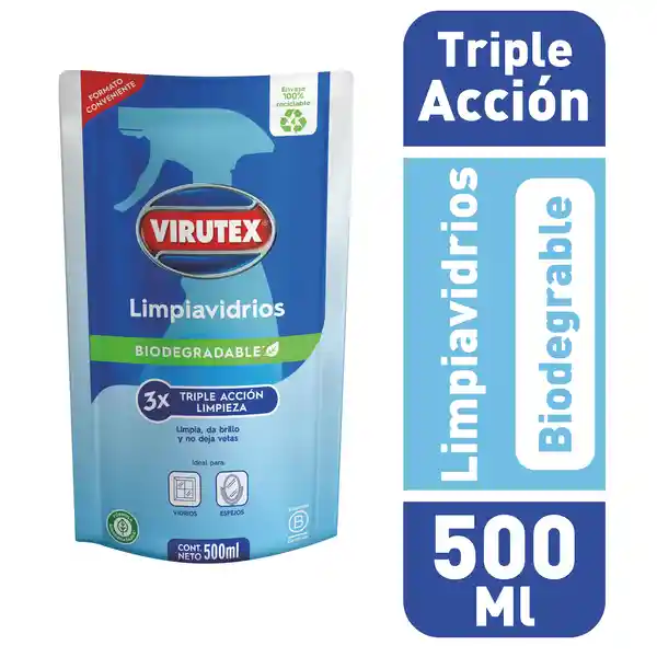 Virutex Limpia Vidrios Biodegradable
