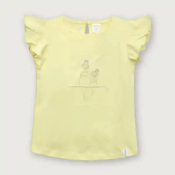 Polera Esencial Manga Corta de Niña Lima Talla 4A Opaline