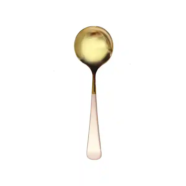 Miniso Cuchara Para Sopa Dorada Light Luxury Rosa y Dorado