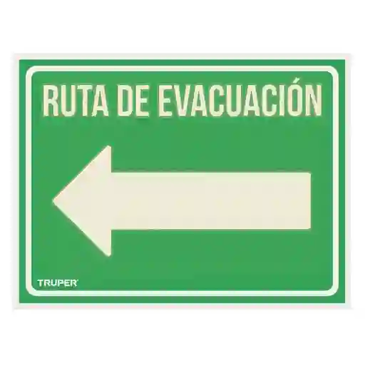 Truper Letrero "Ruta de Evacuacion Izquierda" 21 x 28 cm