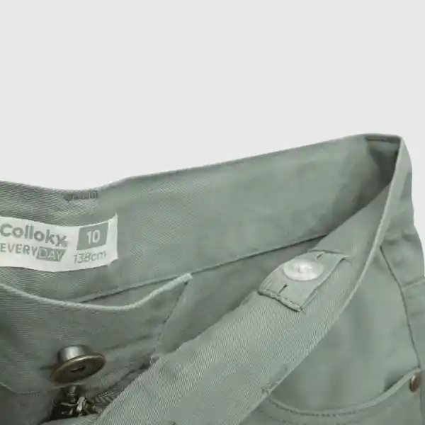 Bermuda Gabardina de Niño Oliva Talla 4A Colloky