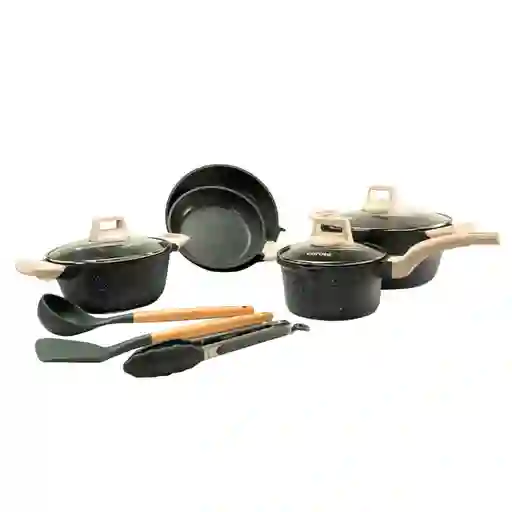 Batería De Cocina Carote 11 Pzs Granito Negro
