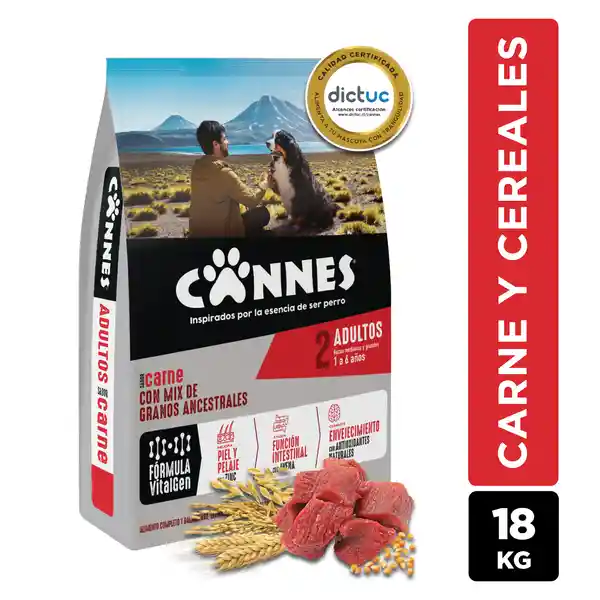 Cannes Alimento Para Perro Premium Carne y Cereales 18 Kg