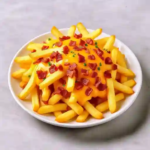 Papas fritas cheddar bacon