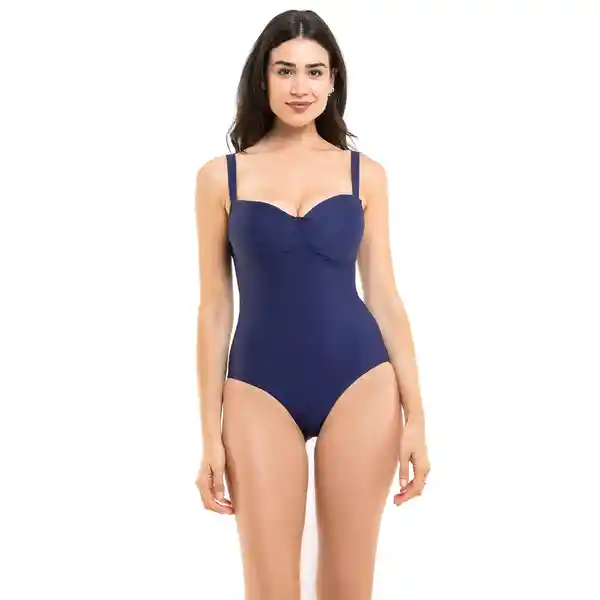 Traje de Baño Reductor Copa Doble D Azul Marino Talla XL Samia