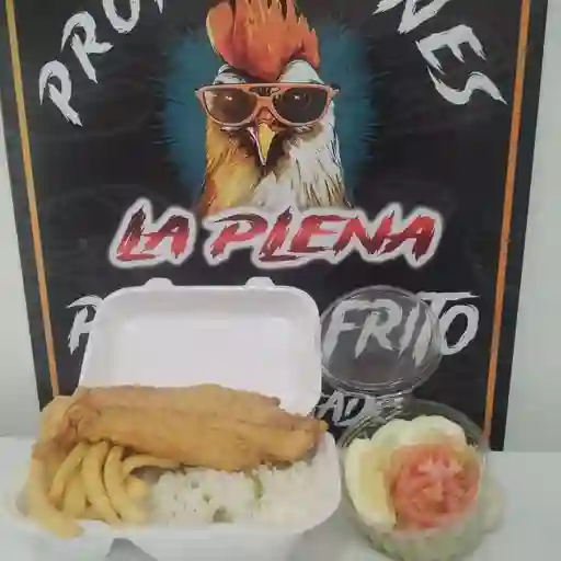 Pescado frito (merluza) + acompañamiento