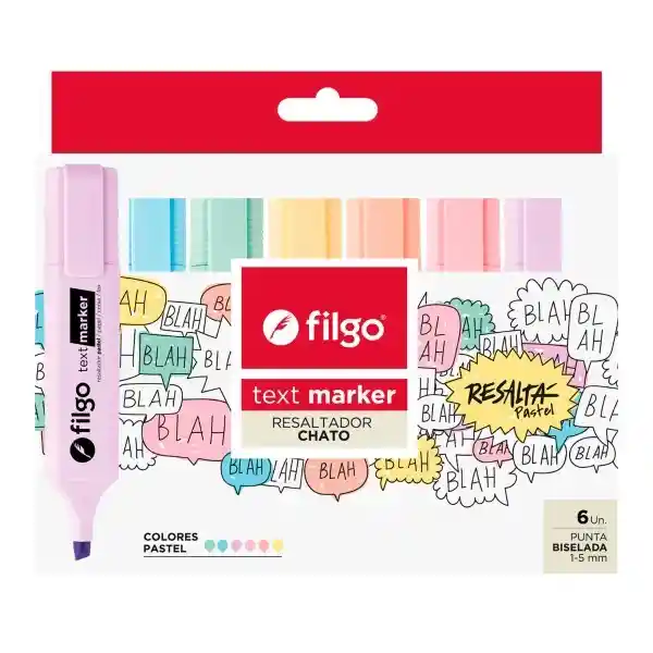 Filgo Destacador Text Marker 6 Pastel