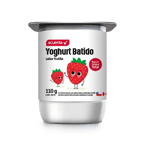 Yoghurt Batido Sabor Frutilla Acuenta