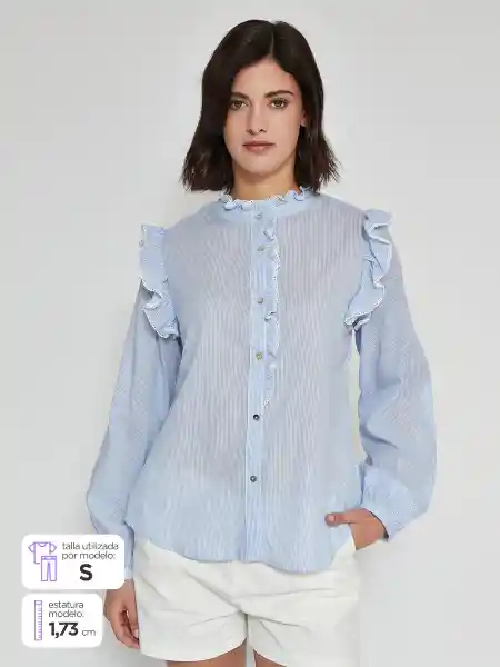 Regatta Blusa Manga Larga Eroma nn Celeste M S25