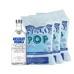 Combo Absolut Bebida Alcoholica de Vodka Pop Hielo _