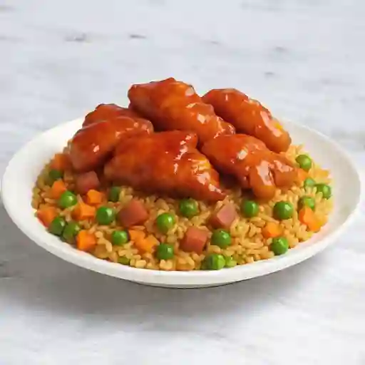 Pollo a la china con arroz chino v
