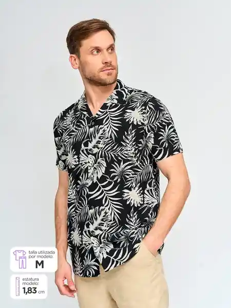 Kenneth Stevens Camisa Manga Corta Vis Eranci rs Negro L SS25