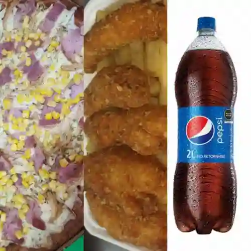 Combo Pizza de la Casa + Pollo Classic + Bebida 2 L
