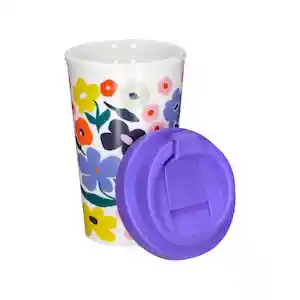 Vaso Térmico Plástico Con Diseño Morado 400 mL