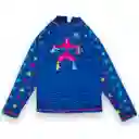 Polera Uv Niña Azul Pillín Talla 16