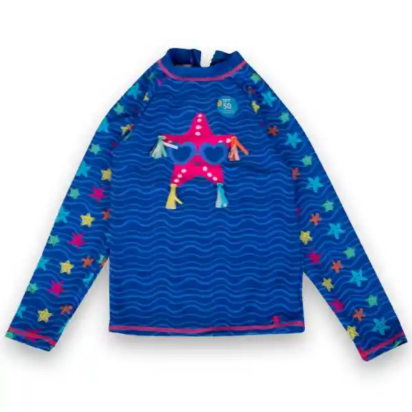 Polera Uv Niña Azul Pillín Talla 16