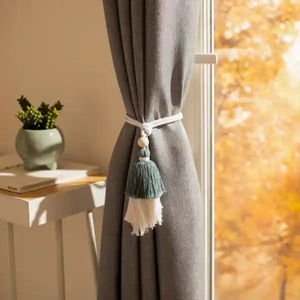 Set Amarras Para Cortinas de Algodón Borlas Casaideas