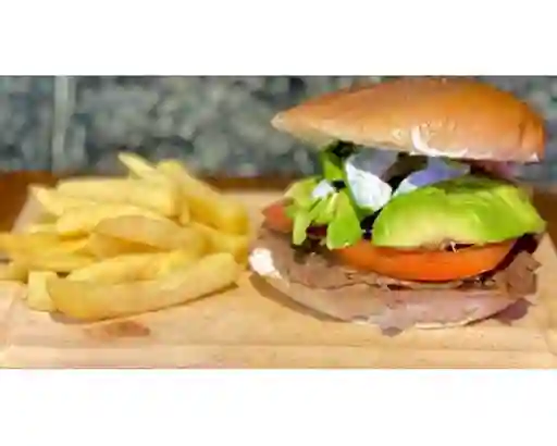 Churrasco italiano con papas fritas