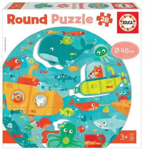 Puzzle Redondo Infantil Bajo el Mar