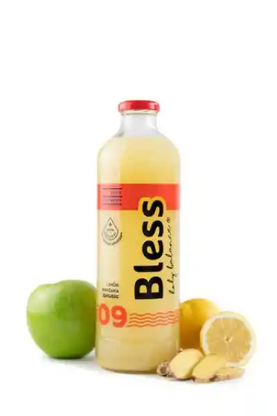 Bless Jugo Prensado N°9 de Limón, Manzana y Jengibre sin Azúcar