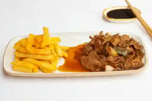 Colacion carne mongoliana con chaufan