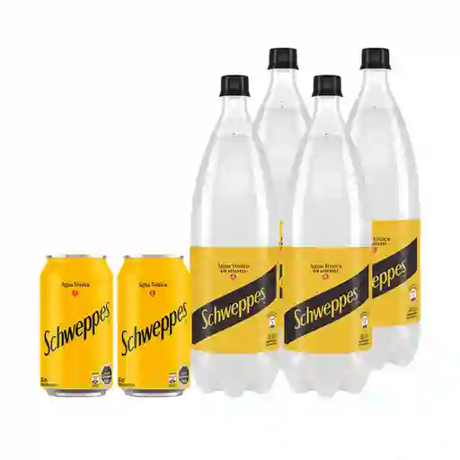 Combo Schweppes Agua Tonica 350 mL Schweppes Agua Tonica Sin Azu