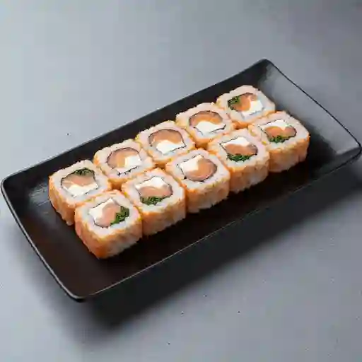 Salmón, queso crema y cebollín