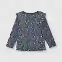 Polera de Bebé Niña Elasticada Flores Azulino Talla 36M Colloky