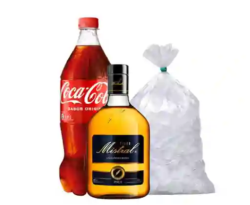 Combo Perso: Mistral 750 mL + Coca 1.5 L + Hielo 1 Kg