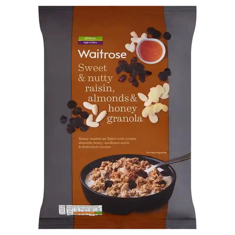 Waitrose Cereal Granola Almend Miel