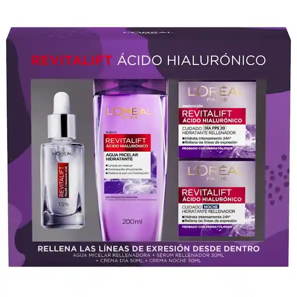 Revita Lift Pack Acido Hialurónico Día + Noche + Sérum + Micelar