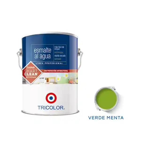 Tricolor Esmalte al Agua Profesional Verde Menta 3.78 L