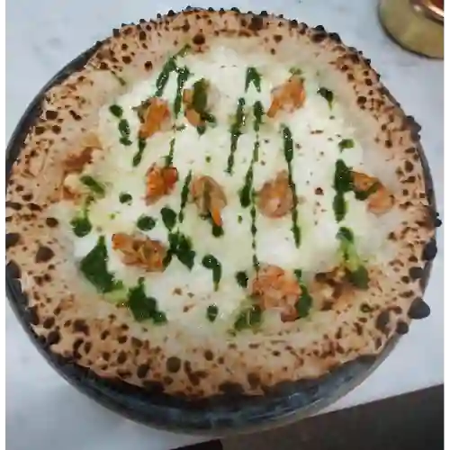 Pizza Formaggio & Gamberoni con Pesto