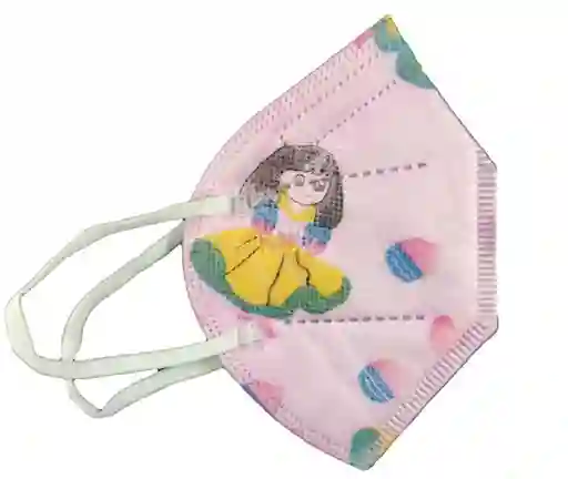 Mascarilla Protectora KN-95 Niño Diseños Princesa Rosado