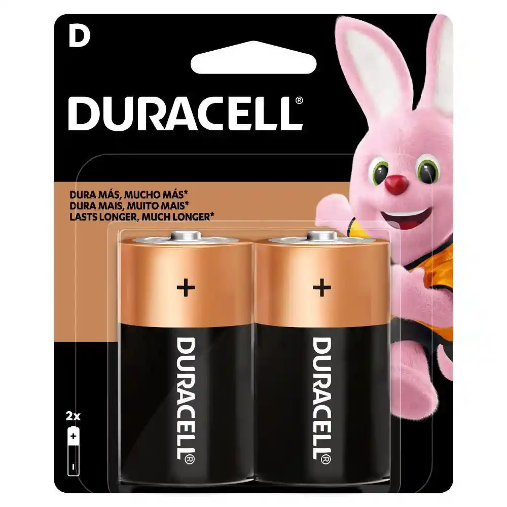 Pila Alcalina D Duracell 2 Unidades