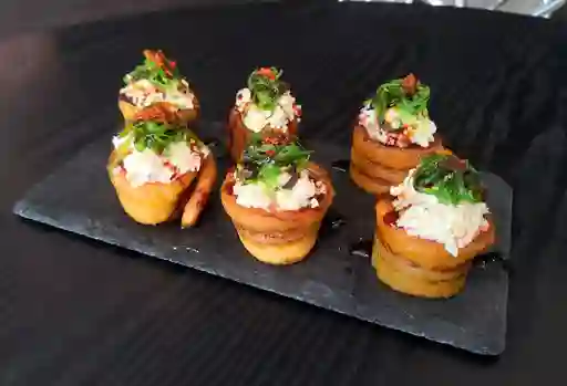 Canastas de Plátano con Pasta Dinamita