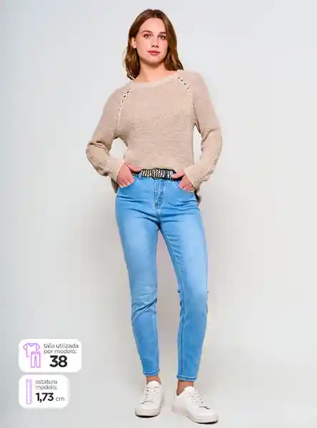 Jeans Mujer Regatta Pitillo Con Cinturón Talla 38