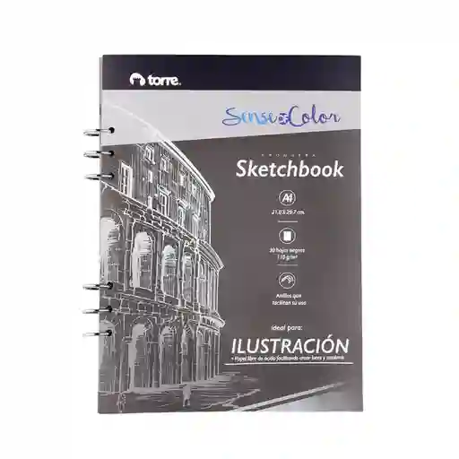 Block Sketchbook Black 30 Hojas A4 Torre
