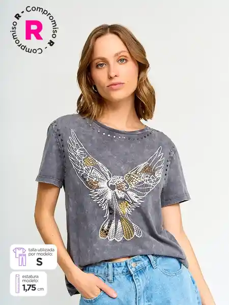 Barbados Polera Manga Corta Febor Core Acero L C6 V25