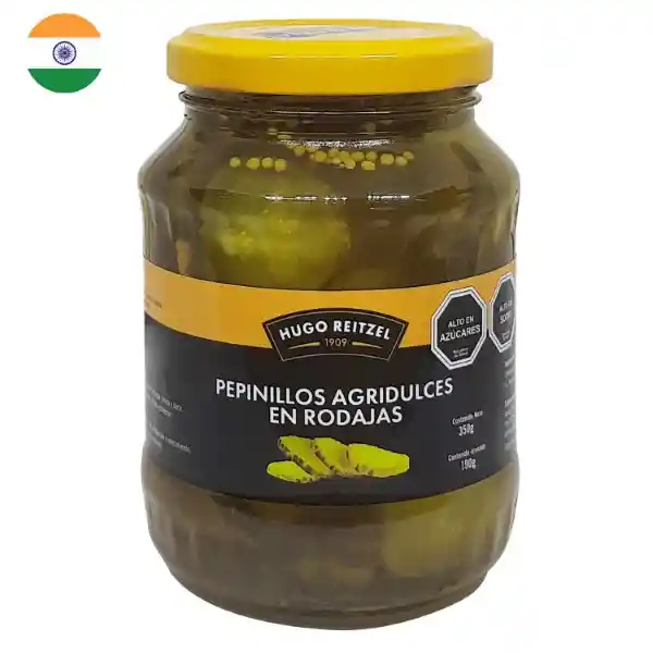 Pepinillos Hugo Reitzel Agridulces en Rodajas Jumbo Impo