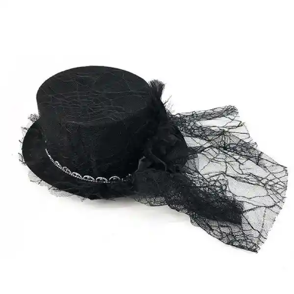 Gorro Copa Negro Encaje