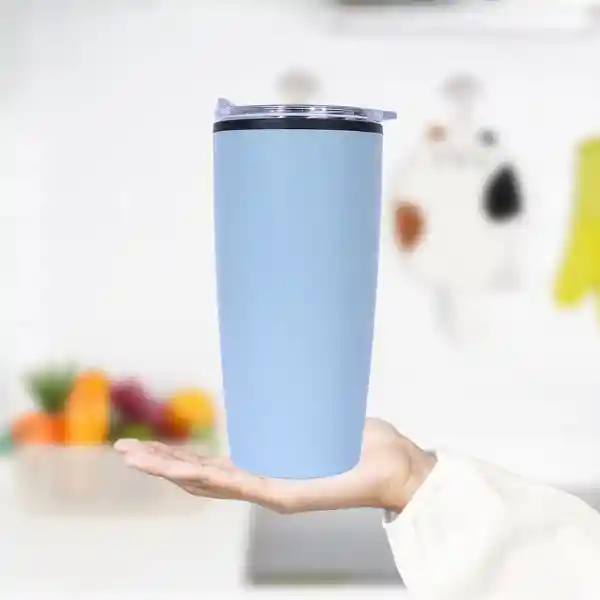 Miniso Vaso de Acero Inoxidable Para Coche Azul 500 mL