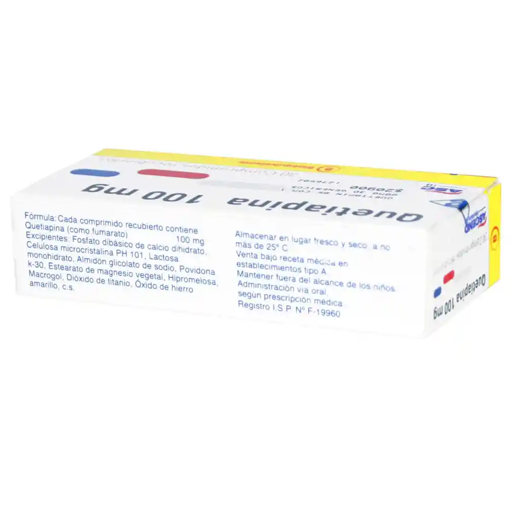 Quetiapina 100mg. 30 Comp.Rec