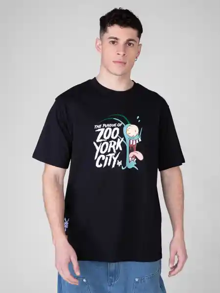 Zoo York Polera Manga Corta The Chum Negro L 10030008